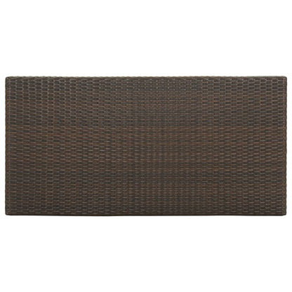 Bartafel Met Opbergrek 20X60X0 Cm Poly Rattan Bruin