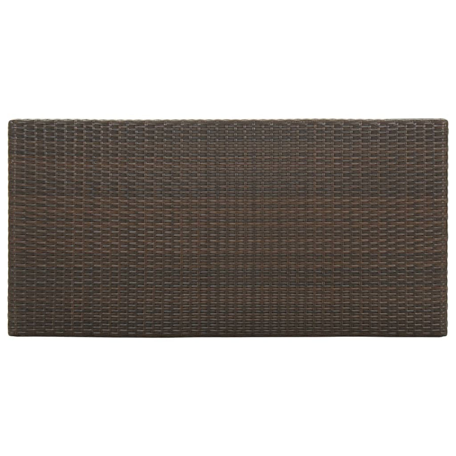Bartafel Met Opbergrek 20X60X0 Cm Poly Rattan Bruin