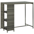 Bar table with storage rack 120x60x110 cm poly rattan grey