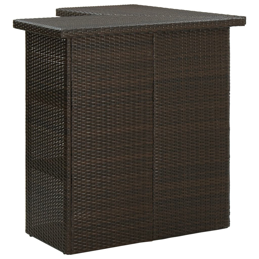 Hoekbartafel 00X50X05 Cm Poly Rattan Bruin