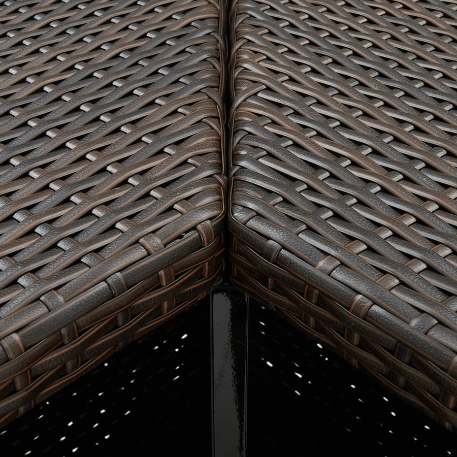 Hoekbartafel 00X50X05 Cm Poly Rattan Bruin