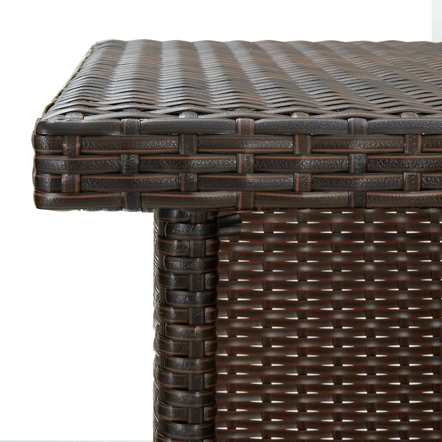 Hoekbartafel 00X50X05 Cm Poly Rattan Bruin
