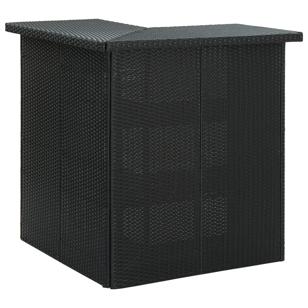 Hoekbartafel 100X50X105 Cm Poly Rattan Zwart