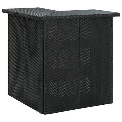 Hoekbartafel 100X50X105 Cm Poly Rattan Zwart