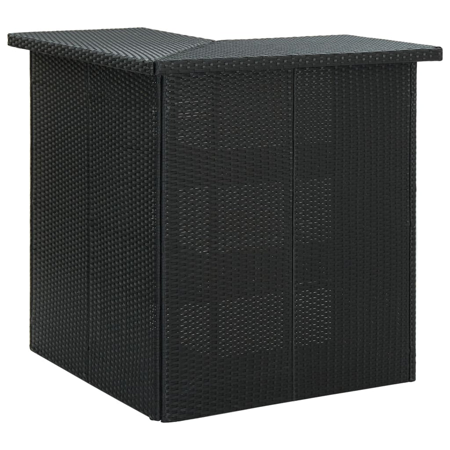 Hoekbartafel 100X50X105 Cm Poly Rattan Zwart