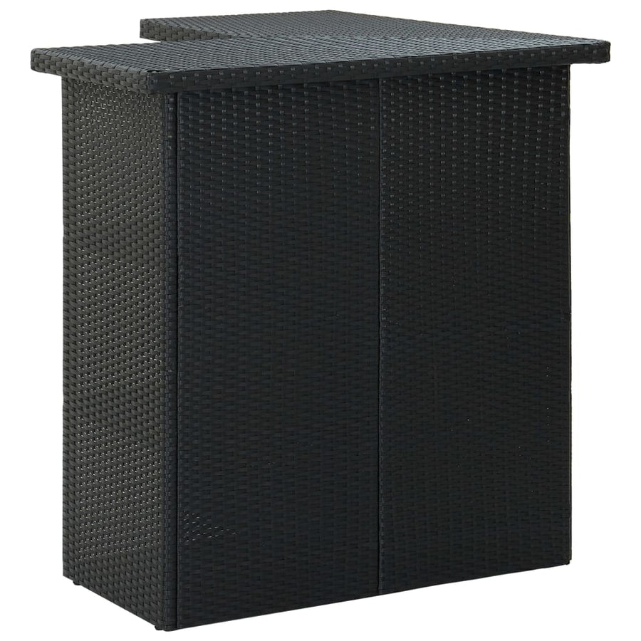 Hoekbartafel 100X50X105 Cm Poly Rattan Zwart