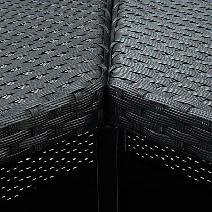 Hoekbartafel 100X50X105 Cm Poly Rattan Zwart
