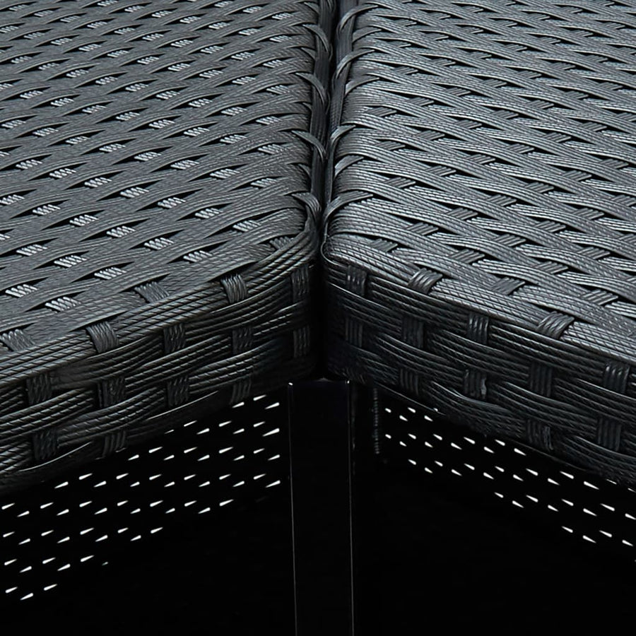 Hoekbartafel 100X50X105 Cm Poly Rattan Zwart