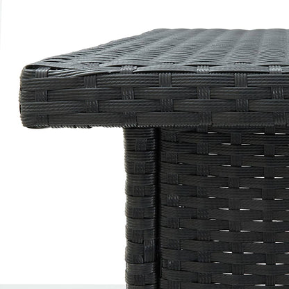 Hoekbartafel 100X50X105 Cm Poly Rattan Zwart