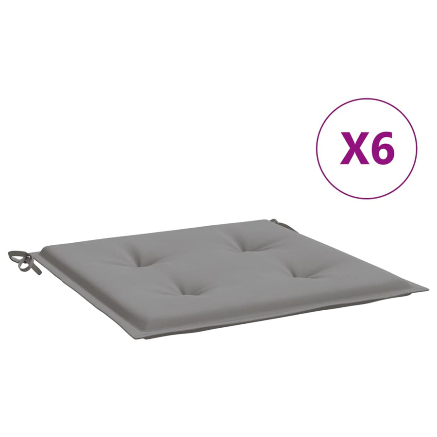 Tuinstoelkussens 6 st 40x40x3 cm oxford stof grijs 6 40 x 40 x 3 cm Grijs