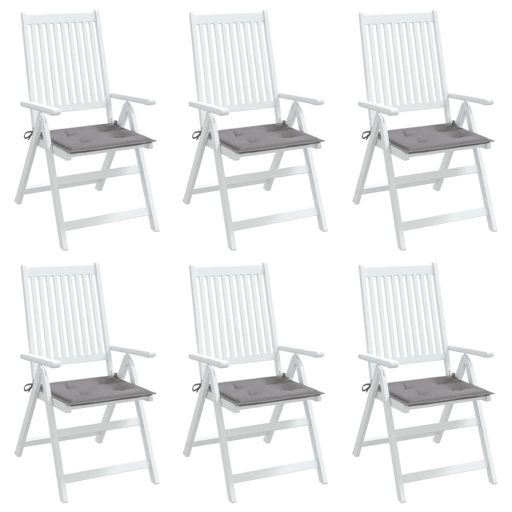 Tuinstoelkussens 6 st 40x40x3 cm oxford stof grijs 6 40 x 40 x 3 cm Grijs