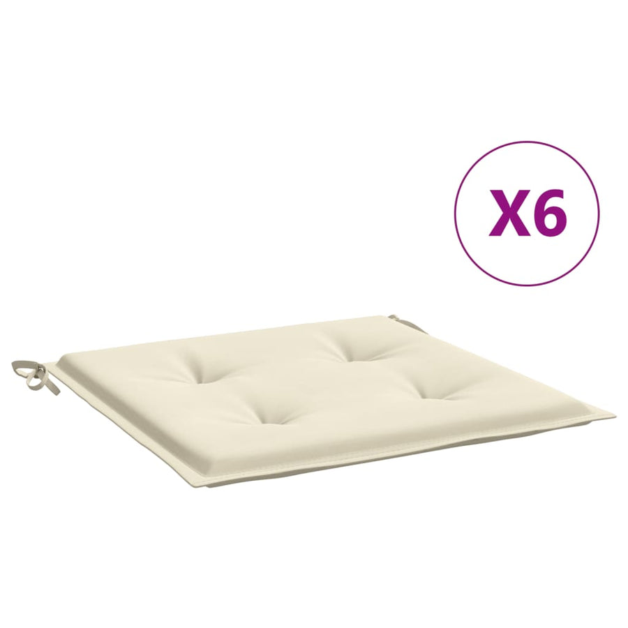 Tuinstoelkussens 6 st 40x40x3 cm oxford stof crèmekleurig 6 40 x 40 x 3 cm crème