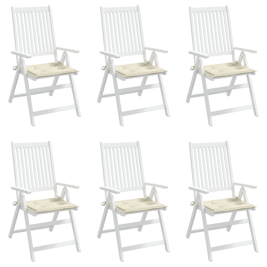 Tuinstoelkussens 6 st 40x40x3 cm oxford stof crèmekleurig 6 40 x 40 x 3 cm crème