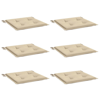Tuinstoelkussens 6 st 40x40x4 cm oxford stof beige