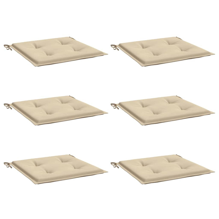 Tuinstoelkussens 6 st 40x40x4 cm oxford stof beige