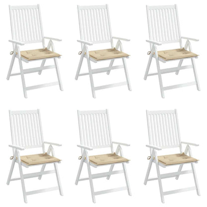 Tuinstoelkussens 6 st 40x40x4 cm oxford stof beige