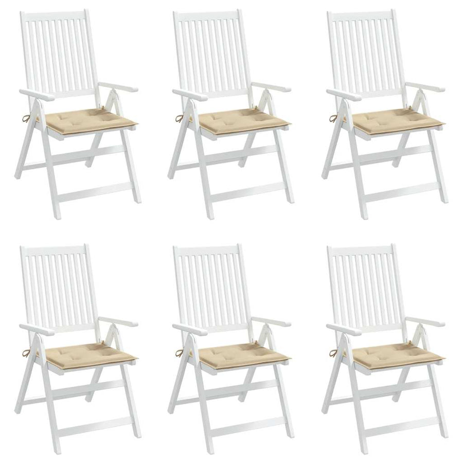 Tuinstoelkussens 6 st 40x40x4 cm oxford stof beige