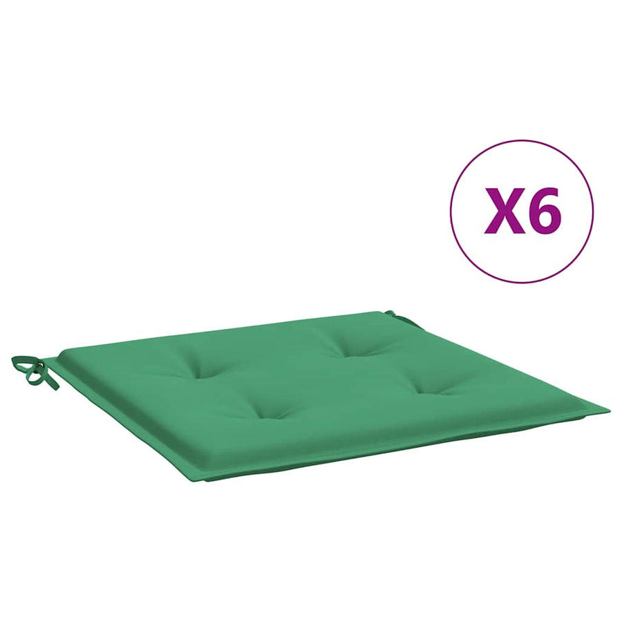 Tuinstoelkussens 6 st 40x40x4 cm oxford stof groen