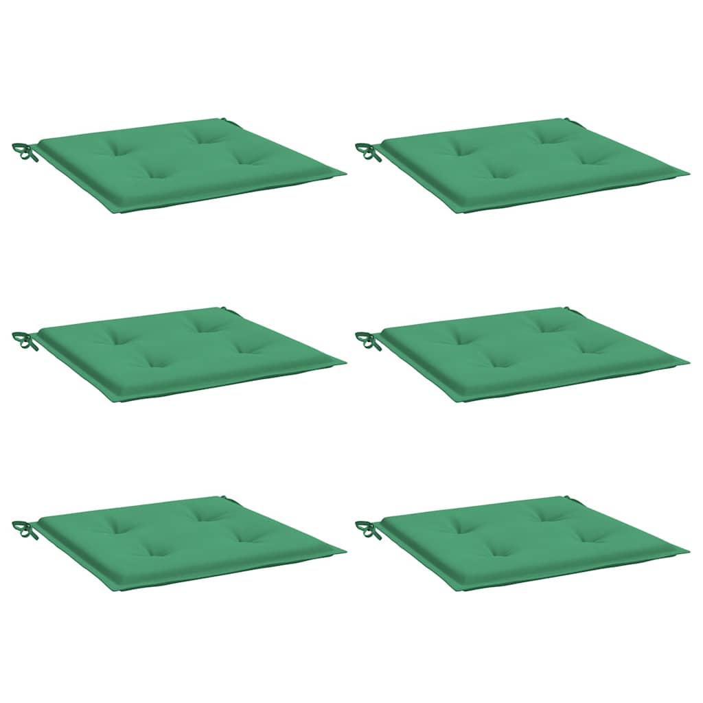 Tuinstoelkussens 6 st 40x40x4 cm oxford stof groen