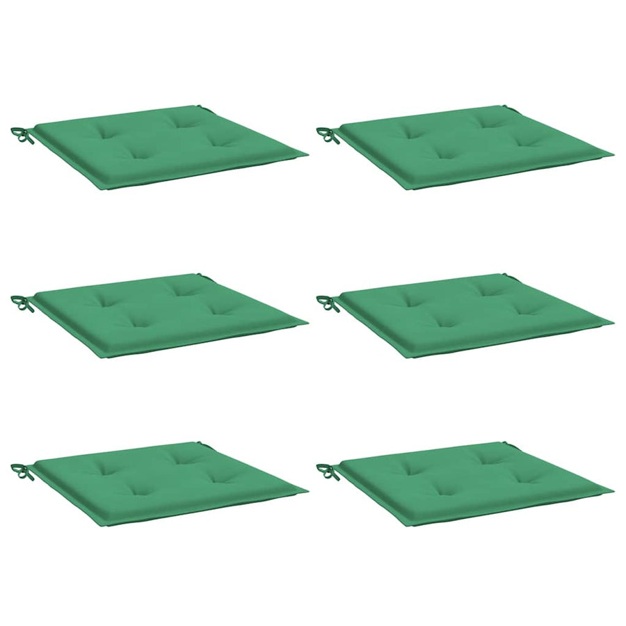 Tuinstoelkussens 6 st 40x40x4 cm oxford stof groen