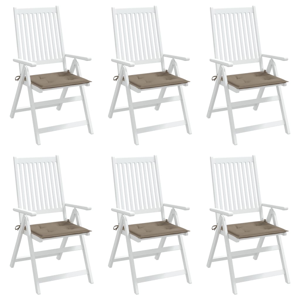 Tuinstoelkussens 6 st 40x40x3 cm oxford stof taupe 6 40 x 40 x 3 cm Taupe