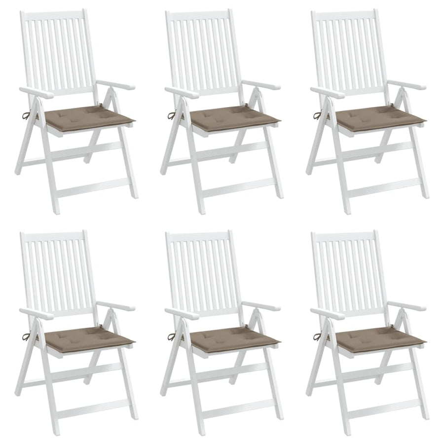Tuinstoelkussens 6 st 40x40x3 cm oxford stof taupe 6 40 x 40 x 3 cm Taupe