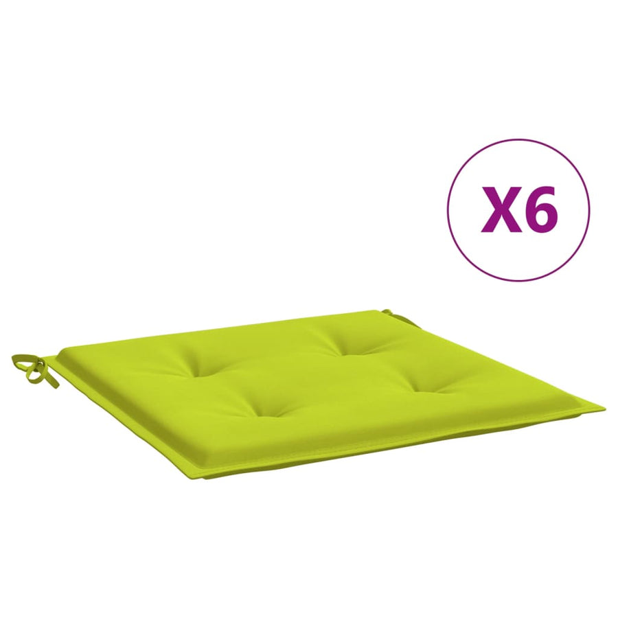 Tuinstoelkussens 6 St 40X40X3 Cm Oxford Stof Felgroen Heldergroen 40 x 40 x 3 cm