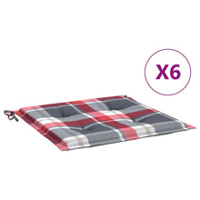 Tuinstoelkussens 6 st 40x40x3 cm oxford stof ruitpatroon rood 6 40 x 40 x 3 cm Rood ruitpatroon