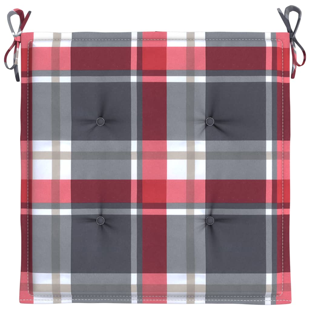 Tuinstoelkussens 6 st 40x40x3 cm oxford stof ruitpatroon rood 6 40 x 40 x 3 cm Rood ruitpatroon