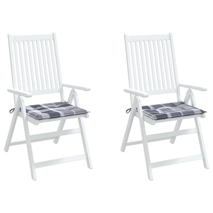 Tuinstoelkussens Oxford Stof Ruitpatroon Grijs 2 40 x 40 x 3 cm Grijs ruitpatroon