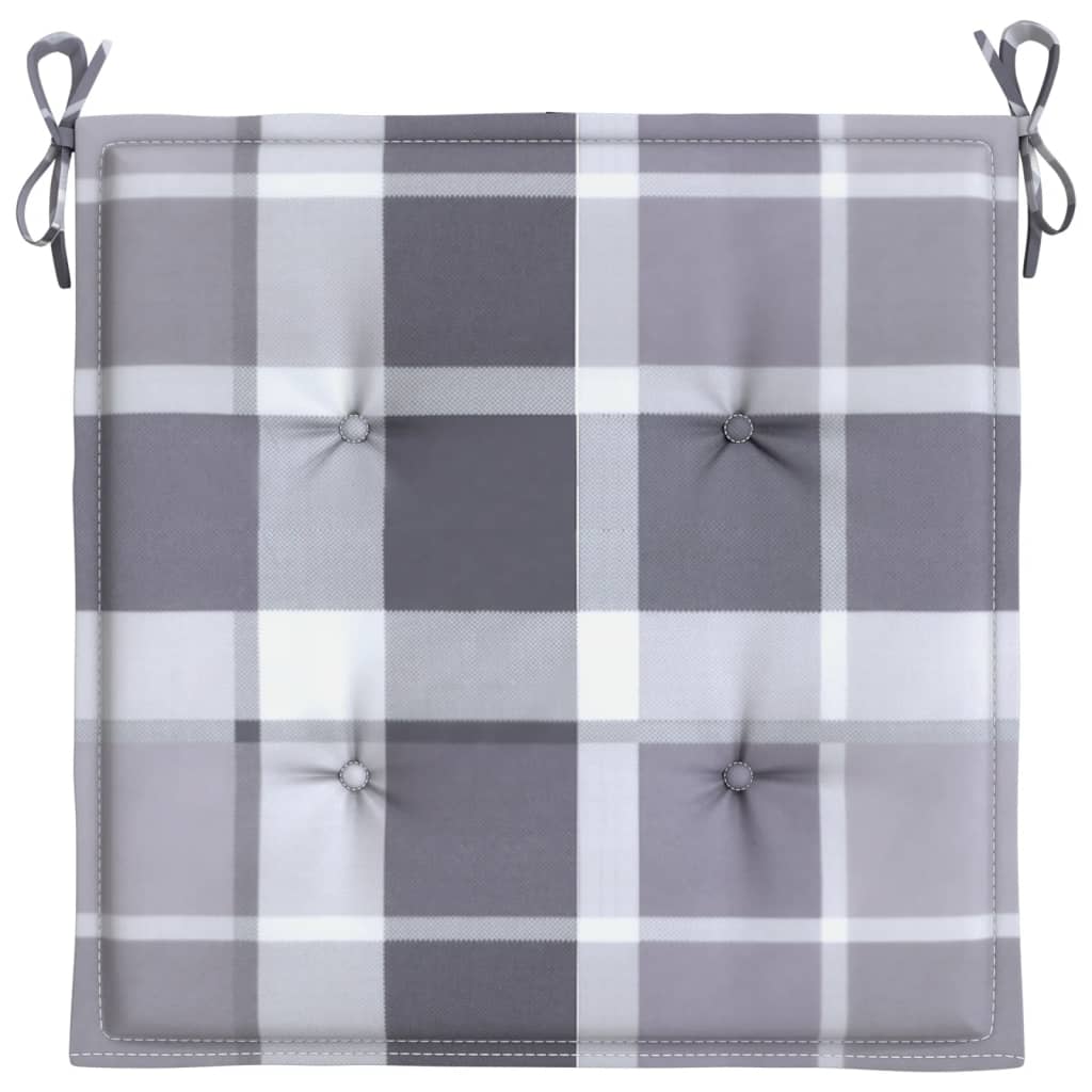 Tuinstoelkussens 6 st 40x40x3 cm oxford stof ruitpatroon grijs 6 40 x 40 x 3 cm Grijs ruitpatroon