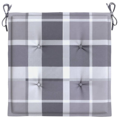 Tuinstoelkussens 6 st 40x40x3 cm oxford stof ruitpatroon grijs 6 40 x 40 x 3 cm Grijs ruitpatroon