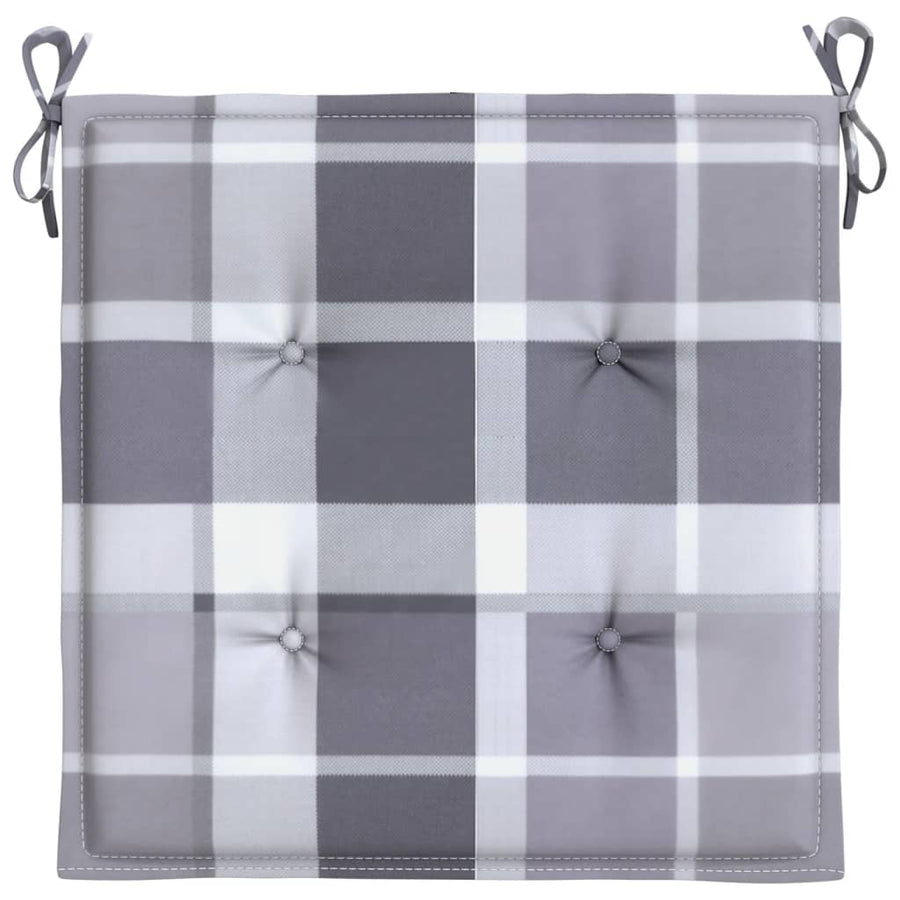 Tuinstoelkussens 6 st 40x40x3 cm oxford stof ruitpatroon grijs 6 40 x 40 x 3 cm Grijs ruitpatroon