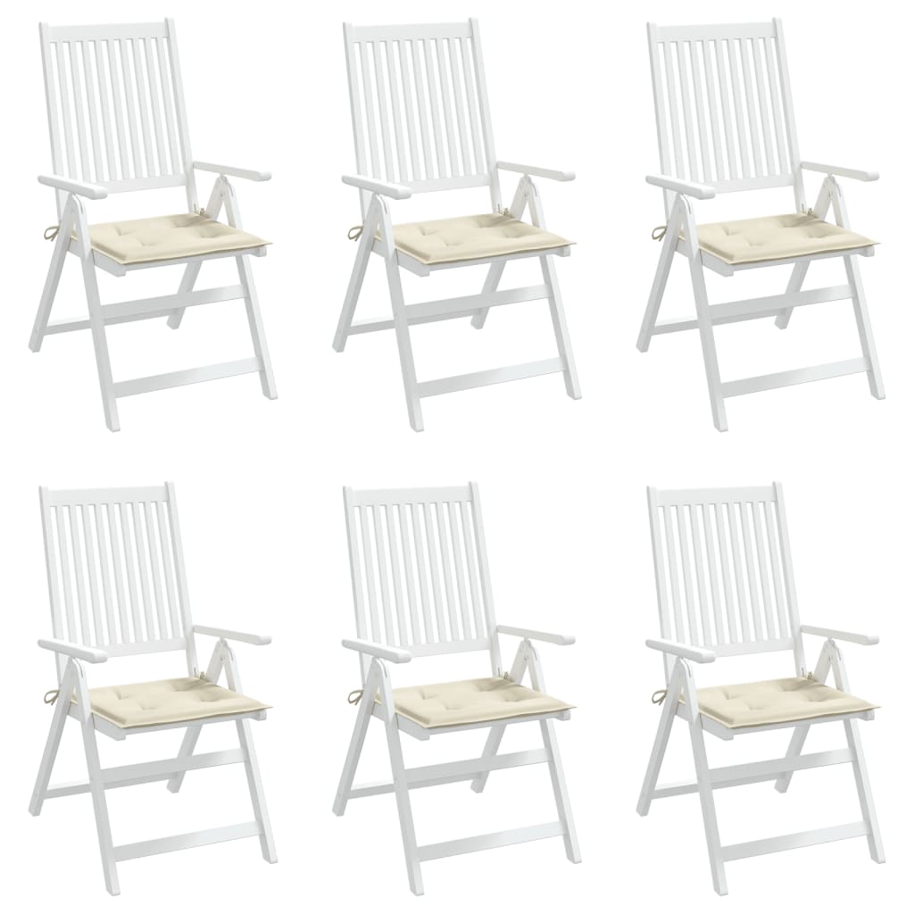 Tuinstoelkussens 6 st 50x50x3 cm oxford stof crèmekleurig 6 50 x 50 x 3 cm crème