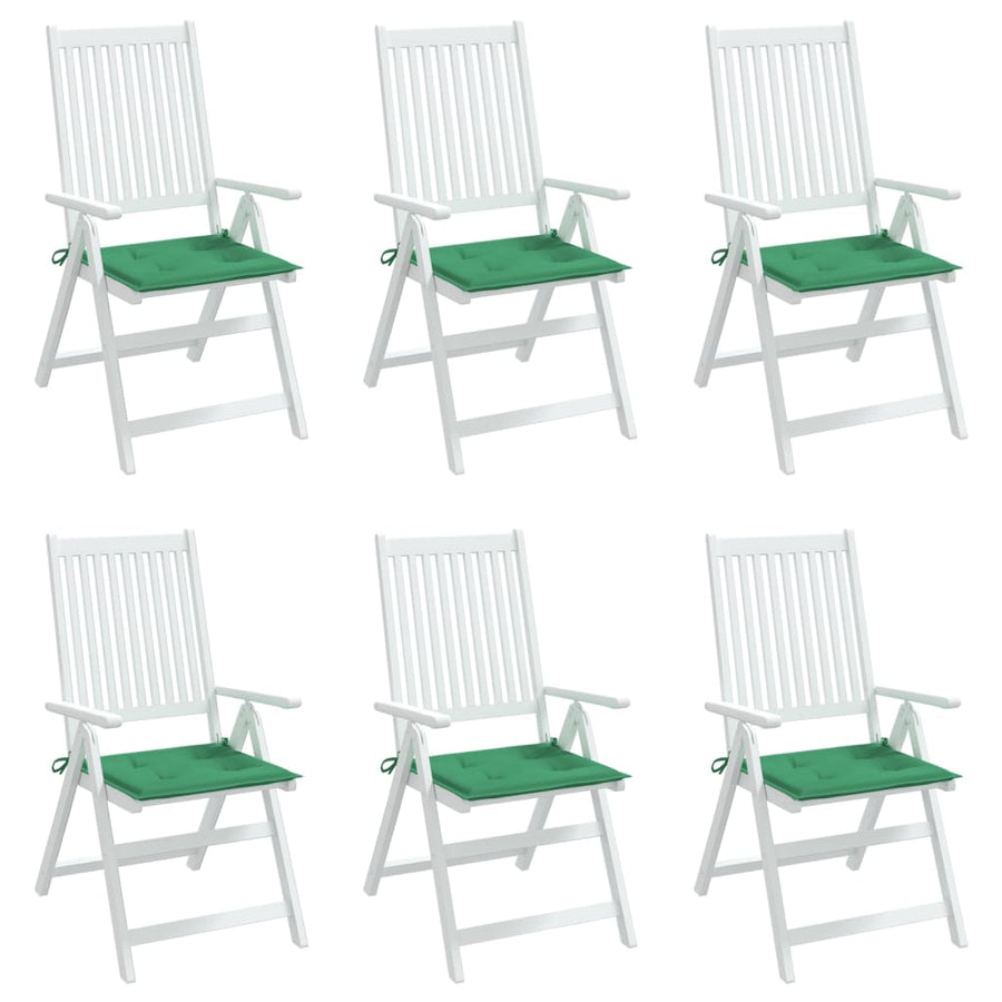 Tuinstoelkussens 6 st 50x50x3 cm oxford stof groen 6 50 x 50 x 3 cm Groen