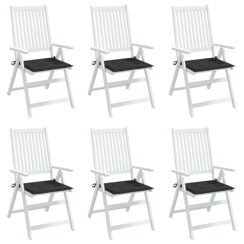 Tuinstoelkussens 6 st 50x50x3 cm oxford stof zwart 6 50 x 50 x 3 cm Zwart