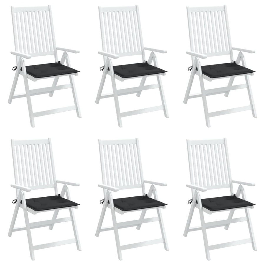 Tuinstoelkussens 6 st 50x50x3 cm oxford stof zwart 6 50 x 50 x 3 cm Zwart
