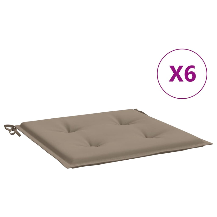 Tuinstoelkussens 6 st 50x50x3 cm oxford stof taupe 6 50 x 50 x 3 cm Taupe