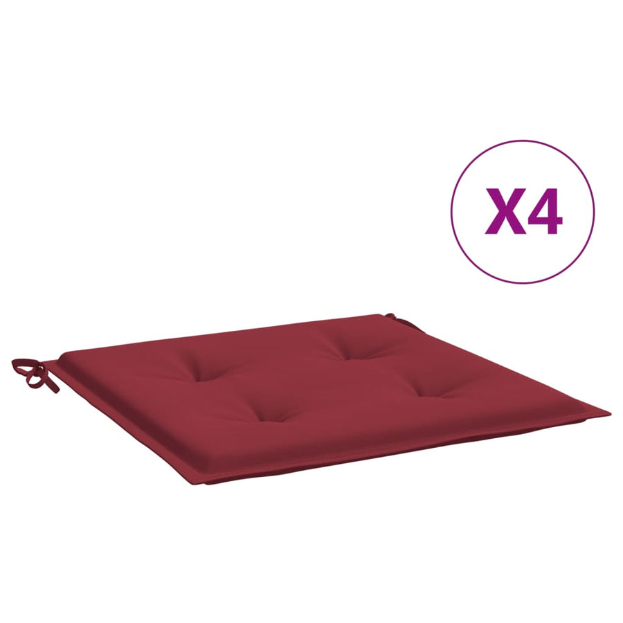 Tuinstoelkussens 4 st 50x50x3 cm oxford stof wijnrood 4 50 x 50 x 3 cm Wijnrood