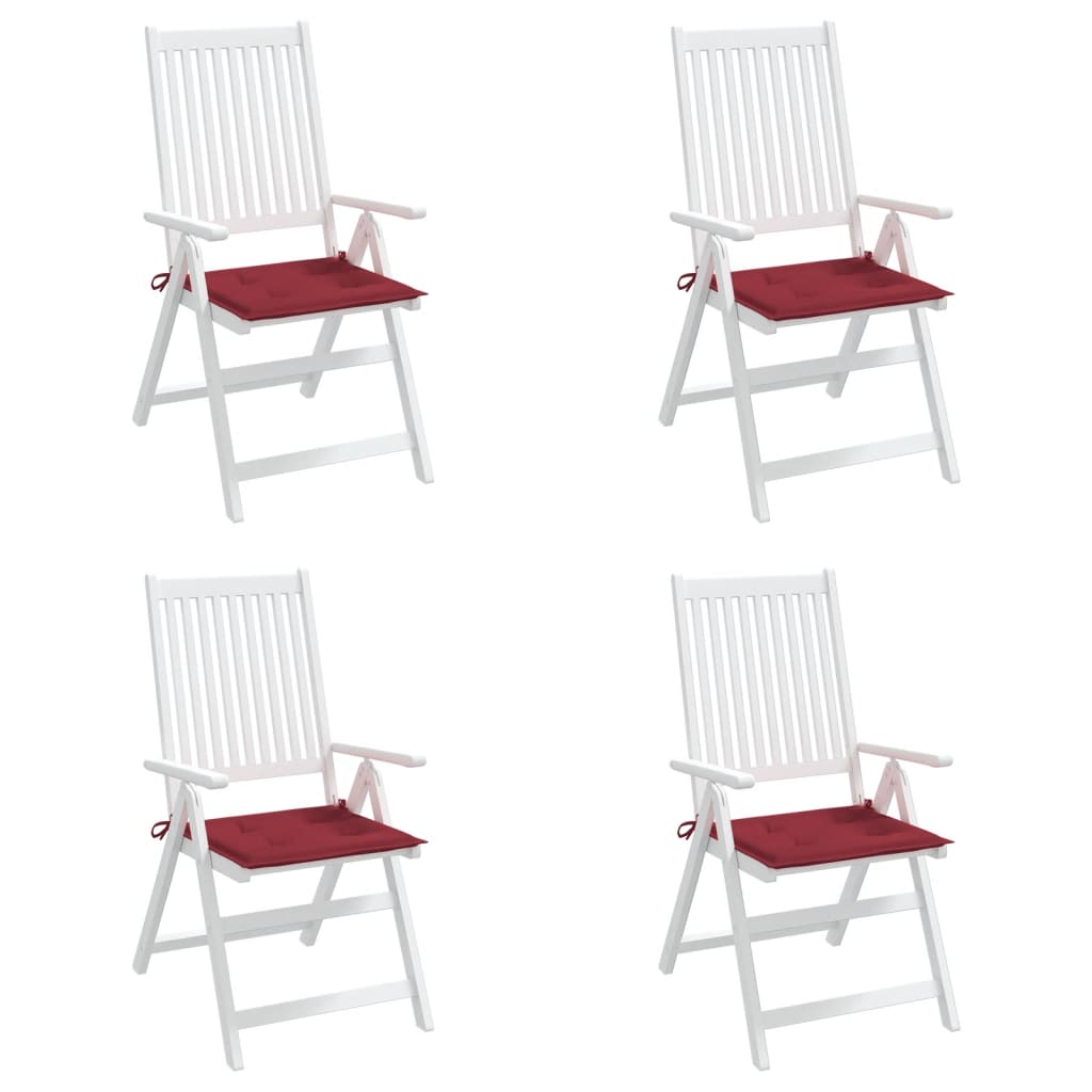 Tuinstoelkussens 4 st 50x50x3 cm oxford stof wijnrood 4 50 x 50 x 3 cm Wijnrood