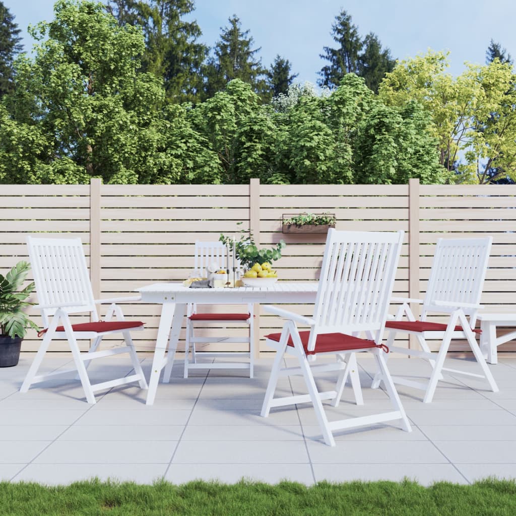 Tuinstoelkussens 4 st 50x50x3 cm oxford stof wijnrood 4 50 x 50 x 3 cm Wijnrood