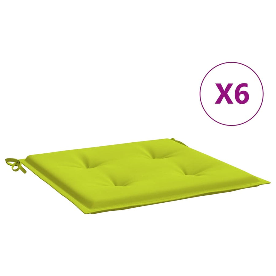 Tuinstoelkussens 6 st 50x50x3 cm oxford stof felgroen 6 50 x 50 x 3 cm Heldergroen