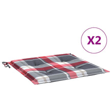 Tuinstoelkussens 2 St 50X50X3 Cm Oxford Stof Ruitpatroon Rood Rood Ruitpatroon 50 x 50 x 3 cm