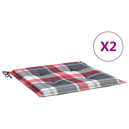 Tuinstoelkussens 2 St 50X50X3 Cm Oxford Stof Ruitpatroon Rood Rood Ruitpatroon 50 x 50 x 3 cm