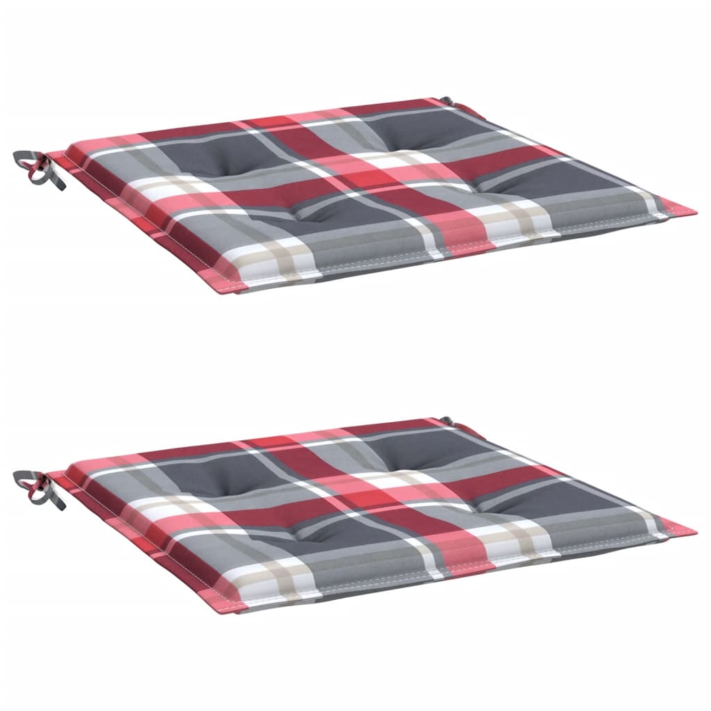 Tuinstoelkussens 2 St 50X50X3 Cm Oxford Stof Ruitpatroon Rood Rood Ruitpatroon 50 x 50 x 3 cm