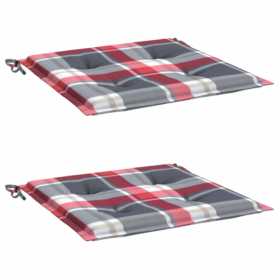 Tuinstoelkussens 2 St 50X50X3 Cm Oxford Stof Ruitpatroon Rood Rood Ruitpatroon 50 x 50 x 3 cm