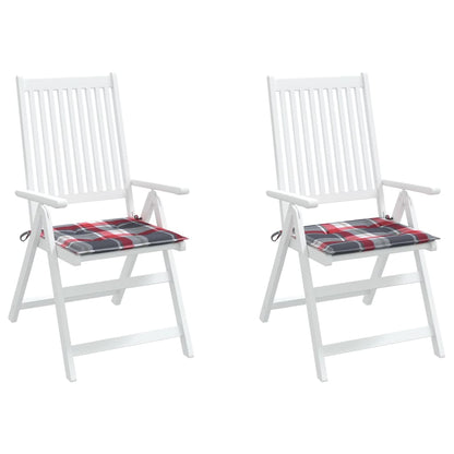 Tuinstoelkussens 2 St 50X50X3 Cm Oxford Stof Ruitpatroon Rood Rood Ruitpatroon 50 x 50 x 3 cm