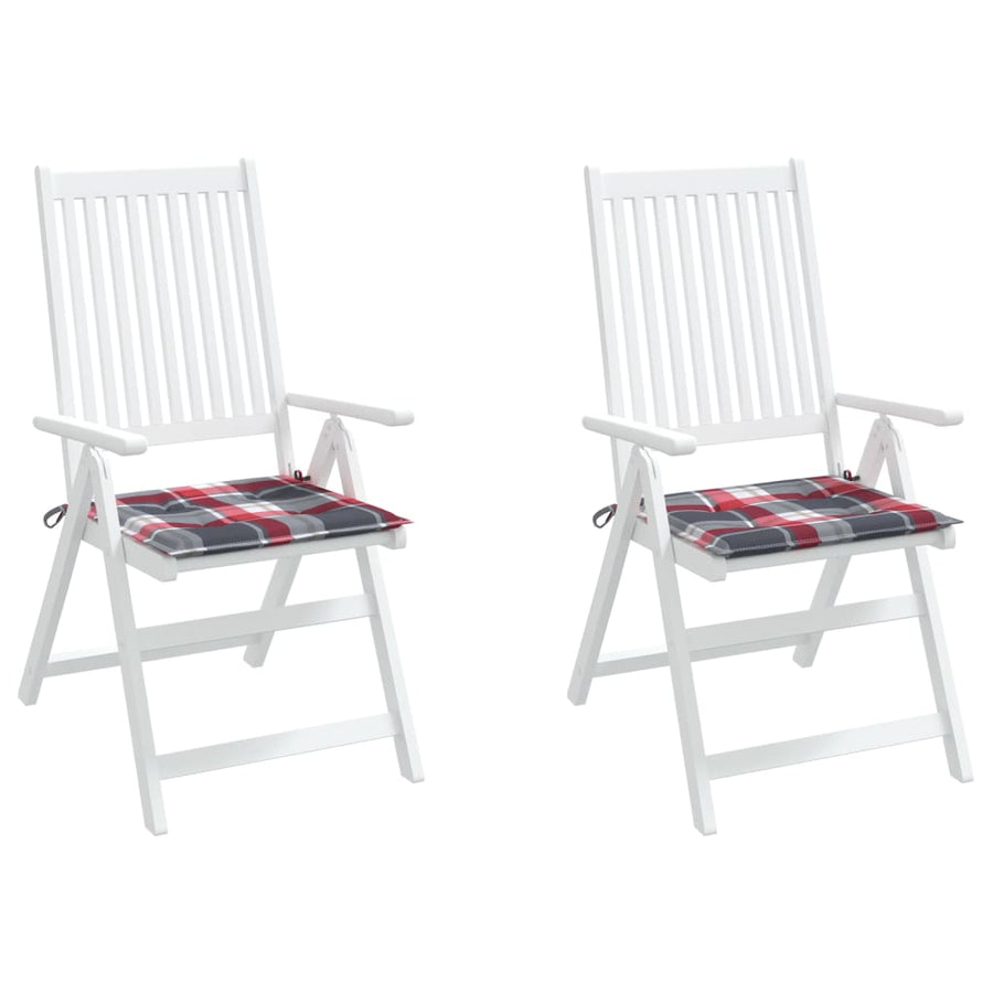 Tuinstoelkussens 2 St 50X50X3 Cm Oxford Stof Ruitpatroon Rood Rood Ruitpatroon 50 x 50 x 3 cm