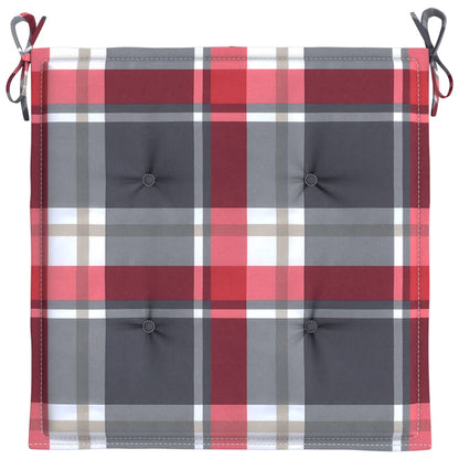 Tuinstoelkussens 2 St 50X50X3 Cm Oxford Stof Ruitpatroon Rood Rood Ruitpatroon 50 x 50 x 3 cm