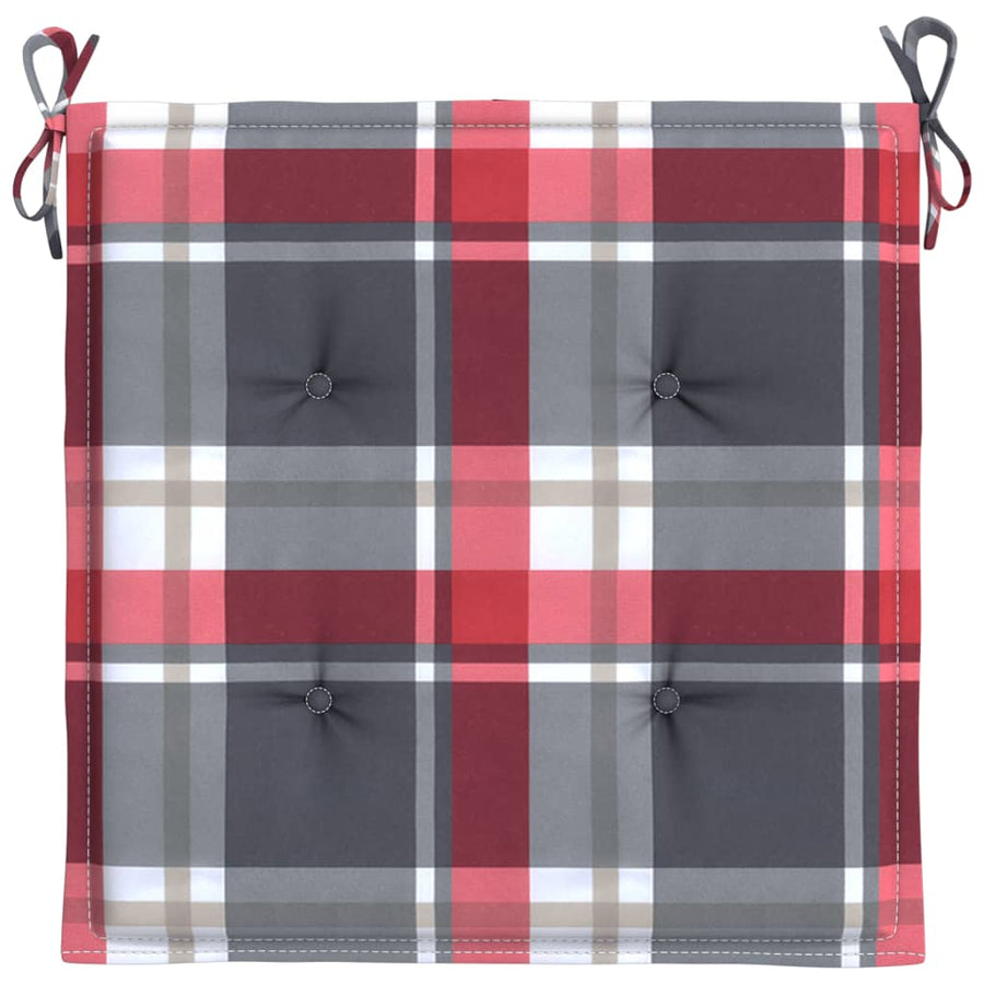 Tuinstoelkussens 2 St 50X50X3 Cm Oxford Stof Ruitpatroon Rood Rood Ruitpatroon 50 x 50 x 3 cm